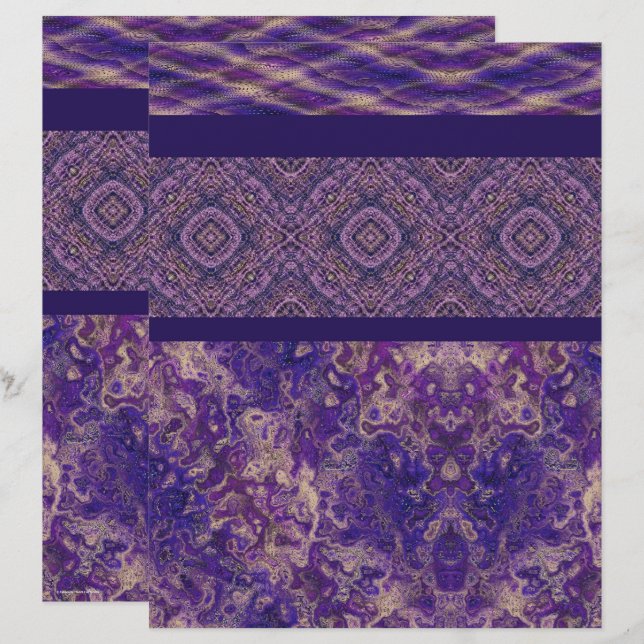 Lámina Purple Sampler Scrapbook Paper 2-Sided Page (Anverso / Reverso)