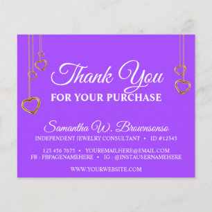Lámina Purple Simple Clean Heart Gold Gracias