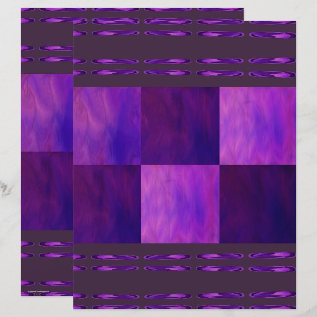 Lámina Purple Skies Tiles Scrapbook Paper 2-Sided Page (Anverso / Reverso)