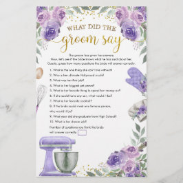 Lámina Purple Stock la cocina lo que dice Groom