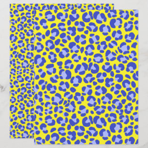 Lámina Púrpura azul amarillo leopardo
