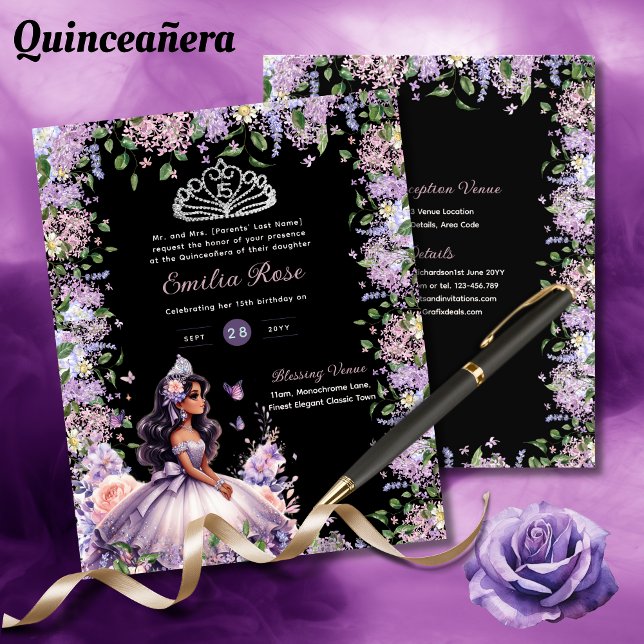Lámina Púrpura Lilac Quinceanera Vestir Wisteria Floral (Subido por el creador)