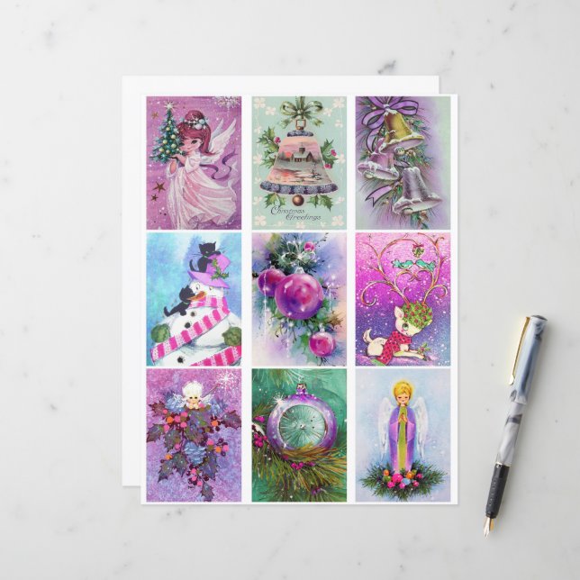 Lámina Púrpura Navidad Clipart (Anverso/Reverso In Situ)