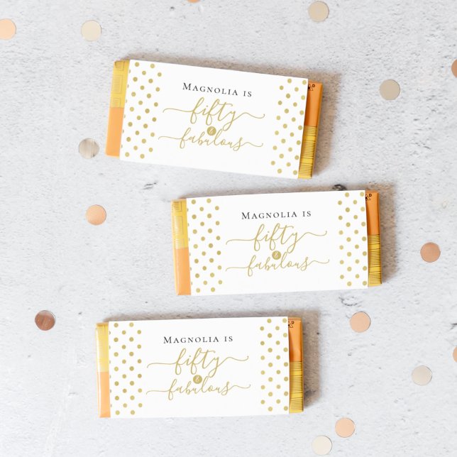 Lámina Purpurina 50 cumpleaños Favor Candy Bar Wrapper (Subido por el creador)