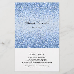 Lámina Purpurina azul claro Confetti Candy Bar Wrapper