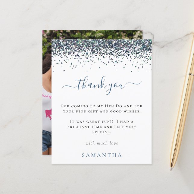 Lámina Purpurina Azul presupuesto Foto Hen Fiesta Gracias (Anverso/Reverso In Situ)