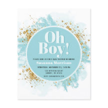 Purpurina de acuarela de Budget Oh Boy Baby Shower