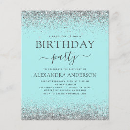 Lámina Purpurina de cumpleaños de cualquier edad del pres