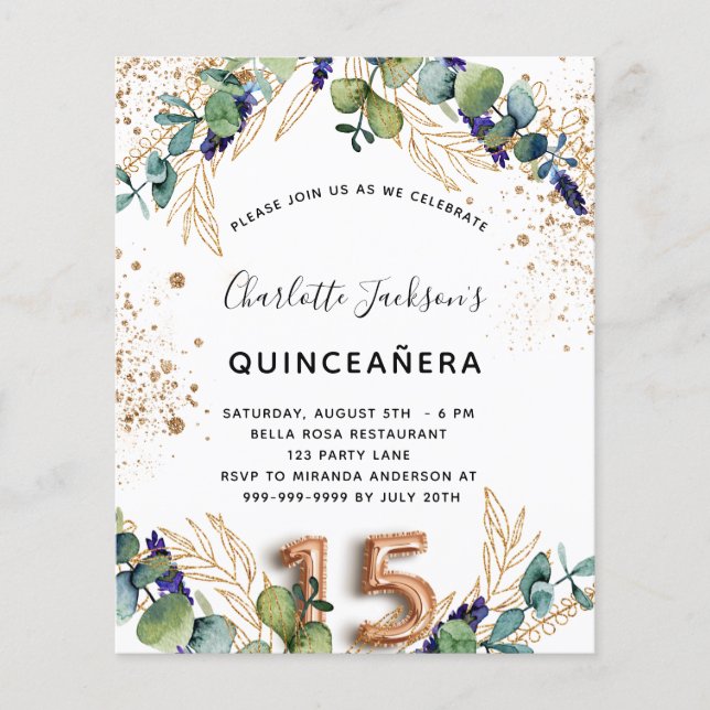 Lámina Purpurina de ecología del eucalipto de quinceanera (Anverso)