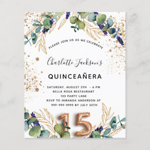 Lámina Purpurina de ecología del eucalipto de quinceanera