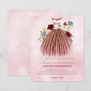 Lámina Purpurina de oro de Borgoña Presupuesto Vestido Qu