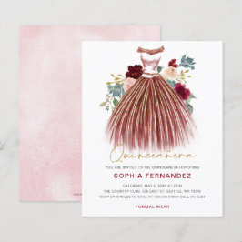 Lámina Purpurina de oro de Borgoña Presupuesto Vestido Qu