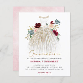 Lámina Purpurina de oro de Borgoña Presupuesto Vestido Qu