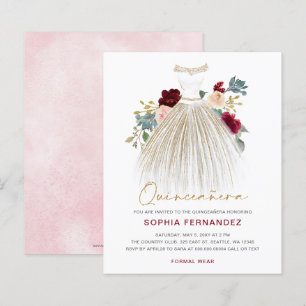 Lámina Purpurina de oro de Borgoña Presupuesto Vestido Qu