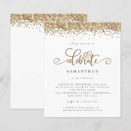 Lámina Purpurina de oro de presupuesto celebra invitación