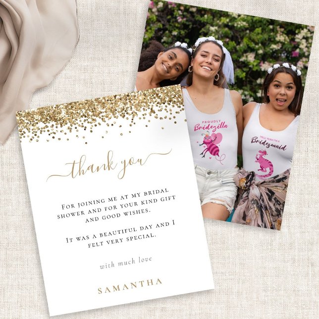 Lámina Purpurina de oro de presupuesto Foto ducha de novi (Front and back view)