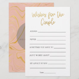 Lámina Purpurina de oro Deseos de ducha de novia para la 