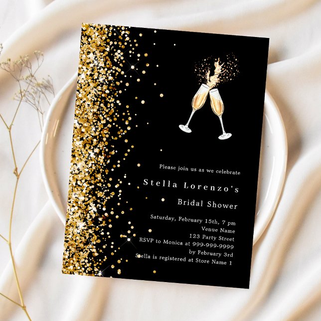 Lámina Purpurina de oro negro anima a Bridal Shower (Subido por el creador)