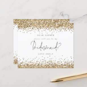 Lámina Purpurina de oro presupuestado Script Bridesmaid R