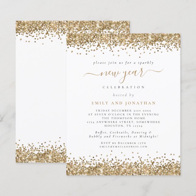 Lámina Purpurina de Oro Presupuestario Guión Año Nuevo Fi (Anverso / Reverso)