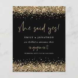 Lámina Purpurina De Oro Presupuestario Negra Dijo Sí Comp