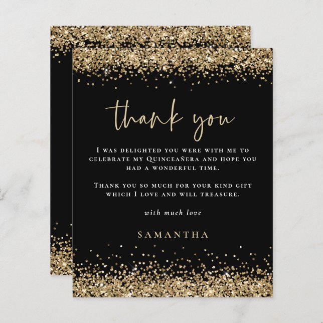 Lámina Purpurina de Oro Presupuestario Quinceañera Fiesta (Anverso / Reverso)