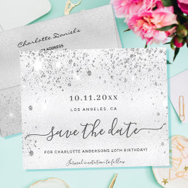 Lámina Purpurina de plata de cumpleaños metalizado guarda