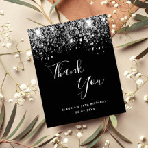 Purpurina de plata negra de cumpleaños de presupue