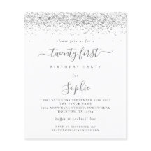 Purpurina de Plata Presupuestaria Invitación de Gi