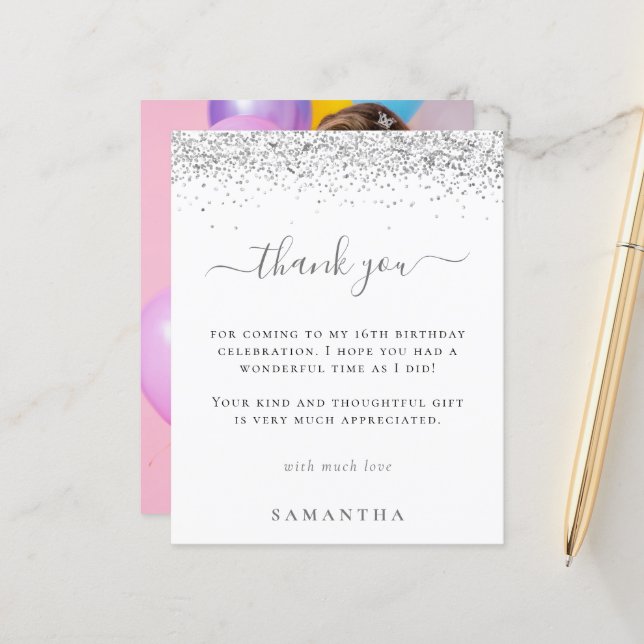 Lámina Purpurina de Plata Presupuesto Foto Dulce 16 Graci (Anverso/Reverso In Situ)