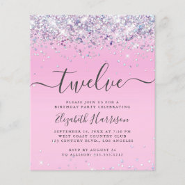 Lámina Purpurina de presupuesto 12ª invitación a fiesta d