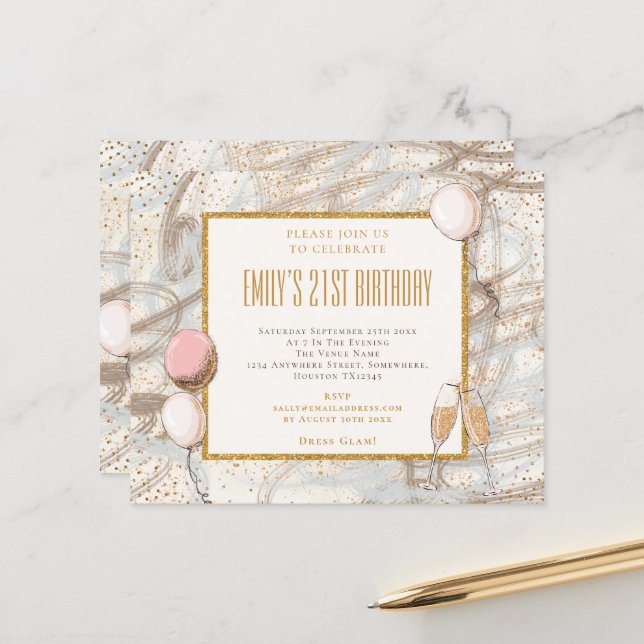 Lámina Purpurina de presupuesto Chica 21ª invitación de c (Anverso/Reverso In Situ)