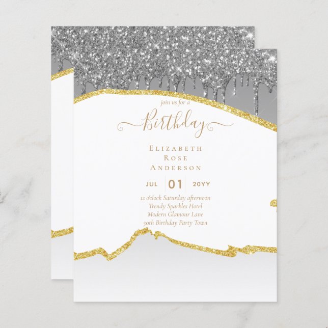 Lámina PURPURINA de PRESUPUESTO Glam Agate Bonito Girly A (Anverso / Reverso)