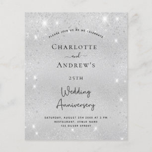 Lámina Purpurina del 25º aniversario del boda de plata de