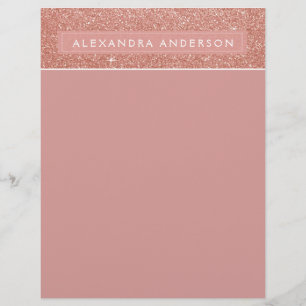 Lámina Purpurina Girly Monograma de la espuma de oro rosa