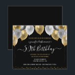 Lámina Purpurina Globos 50.ª invitación a fiesta de cumpl<br><div class="desc">Elegantes globos de purpurina de oro y plata en la parte superior. Todo el texto es ajustable y fácil de cambiar para sus propias necesidades fiestas. Excelente elegancia guardar el diseño de la plantilla de la fiesta de cumpleaños. en cualquier año,  la edad puede cambiarse</div>