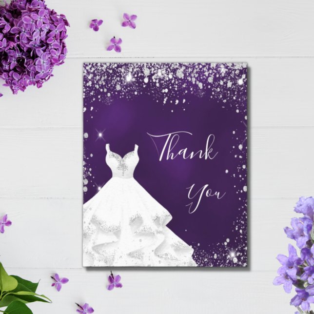 Lámina Purpurina morado de plata vestido blanco gracias (Subido por el creador)