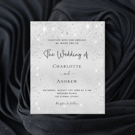 Lámina Purpurina plateado de presupuesto boda elegante mo