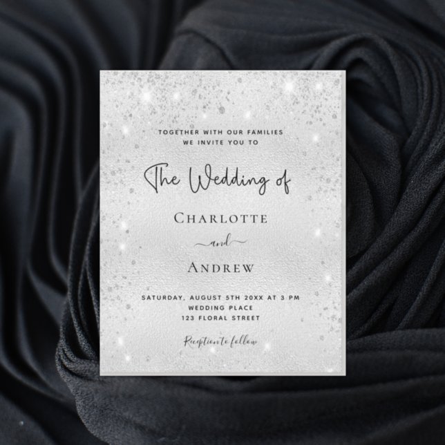 Lámina Purpurina plateado de presupuesto boda elegante mo (Subido por el creador)