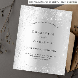 Lámina Purpurina plateado del 25º aniversario del presupu