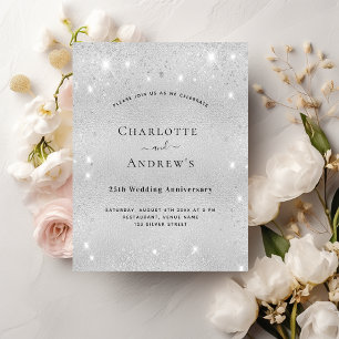 Lámina Purpurina plateado del 25º aniversario del presupu