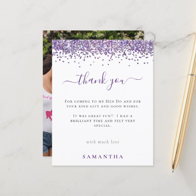 Lámina Purpurina púrpura presupuesto Foto Fiesta Hen Grac (Anverso/Reverso In Situ)