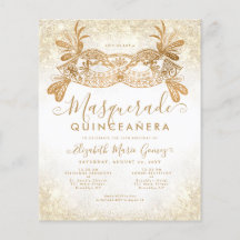 Purpurina Quinceanera de Oro Blanco de Mascarada P