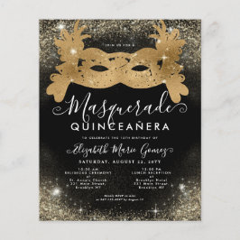 Lámina Purpurina Quinceanera de Oro Negro