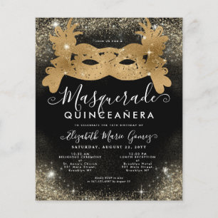 Lámina Purpurina Quinceanera de Oro Negro