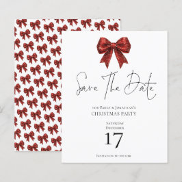 Lámina Purpurina Rojo Presupuestado Bow Navidades Guardar