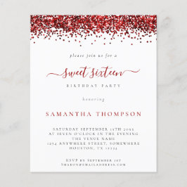 Lámina Purpurina Rojo Presupuestario Dulce Invitación