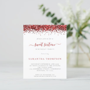 Lámina Purpurina Rojo Presupuestario Dulce Invitación