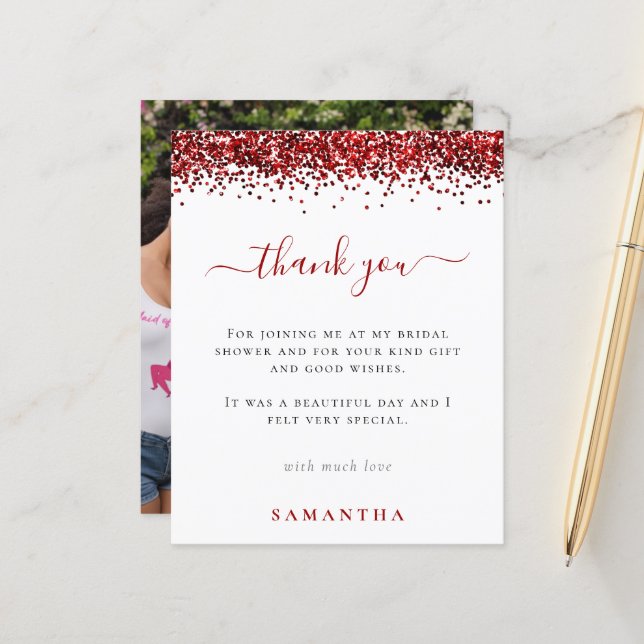 Lámina Purpurina Rojo Presupuesto Foto Ducha De Novias Gr (Anverso/Reverso In Situ)