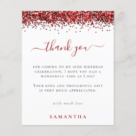 Lámina Purpurina Rojo Presupuesto Foto Dulce 16 Gracias